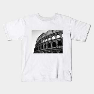 Black and White Colosseum, Rome, Italy, Photography Kids T-Shirt